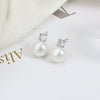Wholesale Princess Freshwater Pearl Earrings 925 Silver Needle Copper Inlay Multicolor Natural Oblate Shape