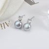 Wholesale Princess Freshwater Pearl Earrings 925 Silver Needle Copper Inlay Multicolor Natural Oblate Shape