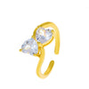 Wholesale Princess Ring Copper Gold Plated Heart Bow Design For Women