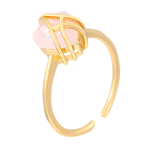 Wholesale Princess Ring Copper Gold Plated Heart Bow Design For Women