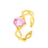 Wholesale Princess Ring Copper Gold Plated Heart Bow Design For Women