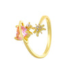Wholesale Princess Ring Copper Gold Plated Heart Bow Design For Women