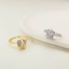 Wholesale Princess Ring Copper Gold Plated Heart Bow Design For Women