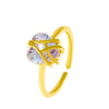Wholesale Princess Ring Copper Gold Plated Heart Bow Design For Women