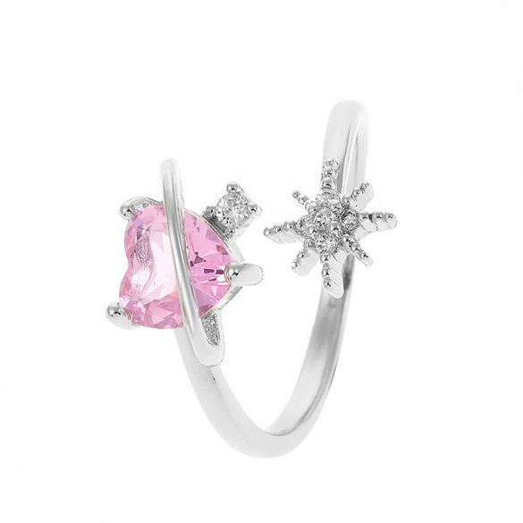 Wholesale Princess Ring Copper Gold Plated Heart Bow Design For Women