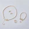Wholesale Princess Style Copper And Freshwater Pearl Butterfly Jewelry Set With Rice And Droplet Shaped Pearls