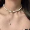 Wholesale Princess Style Copper And Freshwater Pearl Butterfly Jewelry Set With Rice And Droplet Shaped Pearls