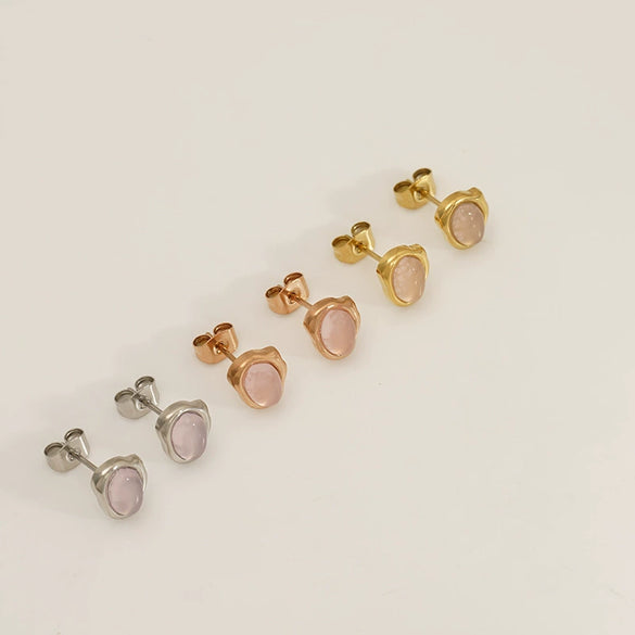 Wholesale Princess Style Geometric Electroplated Stainless Steel Earrings For Women