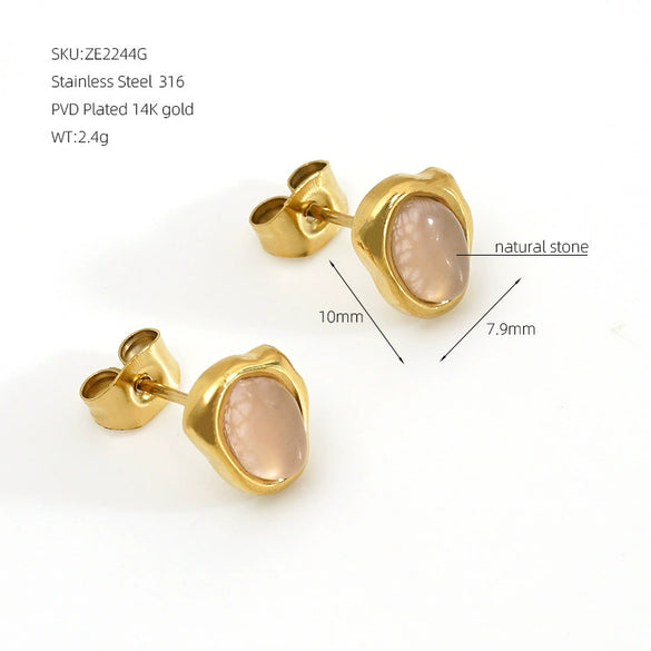 Wholesale Princess Style Geometric Electroplated Stainless Steel Earrings For Women