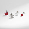 Wholesale Princess Style Heart Shape Silver Earrings