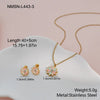 Wholesale Princess Style Stainless Steel And Titanium Steel Double Layer Flower Heart Drop Bell Geometric Necklace And Earrings Set For Girls
