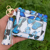 Wholesale Pu Leather Card Case Keychain With Leopard Snake Geometric Pattern Leather Tassel Pendant For Unisex