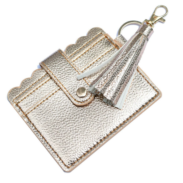 Wholesale Pu Leather Card Case Keychain With Leopard Snake Geometric Pattern Leather Tassel Pendant For Unisex