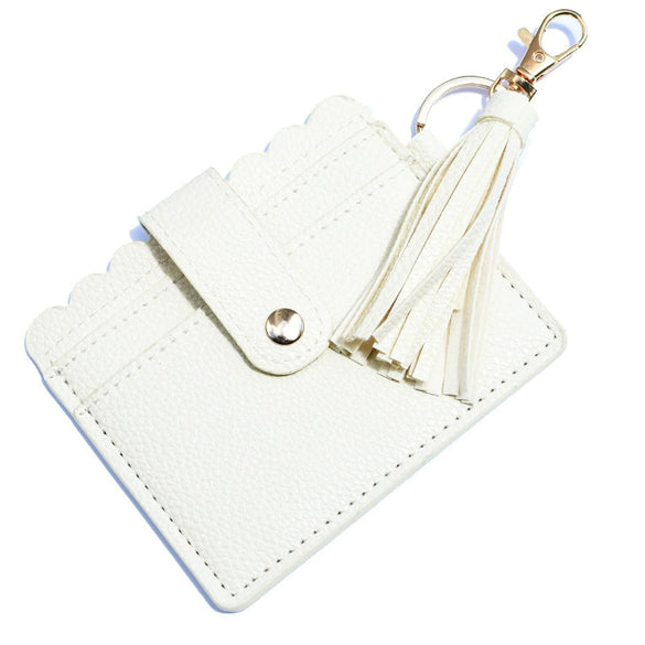 Wholesale Pu Leather Card Case Keychain With Leopard Snake Geometric Pattern Leather Tassel Pendant For Unisex