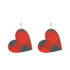 Wholesale Pu Leather Heartshaped Earrings With Red And Black Plaid And Rainbow Leopard Print Handmade