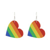 Wholesale Pu Leather Heartshaped Earrings With Red And Black Plaid And Rainbow Leopard Print Handmade