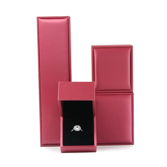 Wholesale Pu Leather Jewelry Packaging Box For Ring Pendant Necklace Bracelet With Brushed Convex Edge