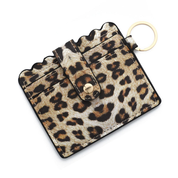 Wholesale Pu Leather Keychains Card Bags With Multiple Card Slots Solid Color Urban Simplicity