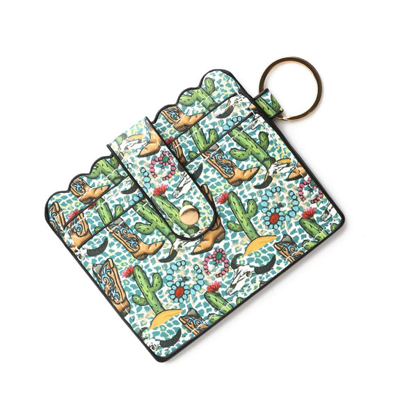 Wholesale Pu Leather Keychains Card Bags With Multiple Card Slots Solid Color Urban Simplicity