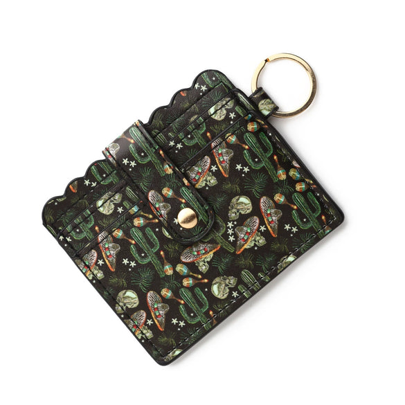 Wholesale Pu Leather Keychains Card Bags With Multiple Card Slots Solid Color Urban Simplicity
