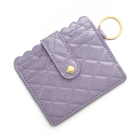 Wholesale Pu Leather Keychains Card Bags With Multiple Card Slots Solid Color Urban Simplicity