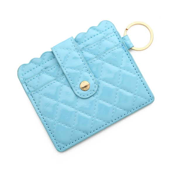 Wholesale Pu Leather Keychains Card Bags With Multiple Card Slots Solid Color Urban Simplicity