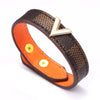 Wholesale Pu Leather Vshaped Bracelet Handmade With Letters Numbers Text Pattern For Men And Women