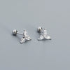 Wholesale Puncture Earrings 925 Silver Geometric Water Drops Zircon Electroplated For Women