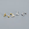 Wholesale Puncture Earrings 925 Silver Geometric Water Drops Zircon Electroplated For Women
