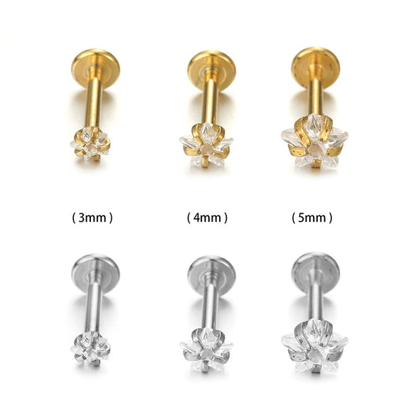 Wholesale Puncture Jewelry Stainless Steel Fivepointed Star Clawshaped Electroplated Unisex