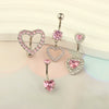 Wholesale Puncture Jewelry Stainless Steel Geometric Love Bow Belly Button Ring Set