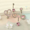 Wholesale Puncture Jewelry Stainless Steel Geometric Love Bow Belly Button Ring Set
