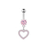 Wholesale Puncture Jewelry Stainless Steel Geometric Love Bow Belly Button Ring Set