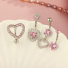 Wholesale Puncture Jewelry Stainless Steel Geometric Love Bow Belly Button Ring Set