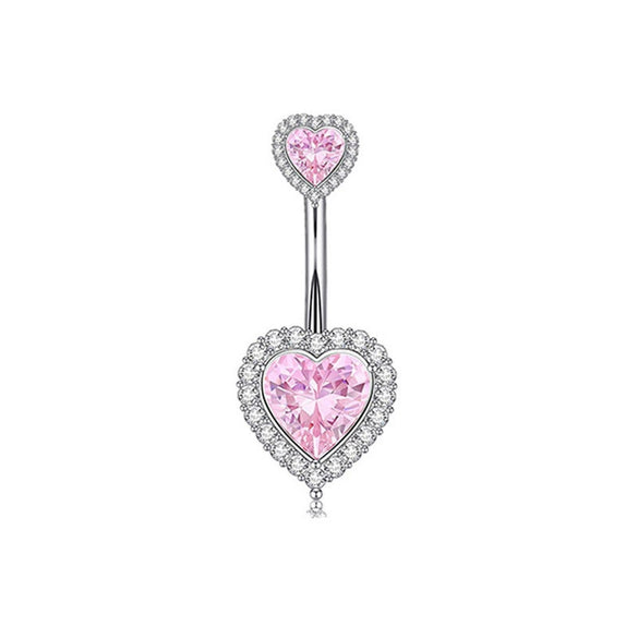 Wholesale Puncture Jewelry Stainless Steel Geometric Love Bow Belly Button Ring Set