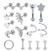 Wholesale Puncture Jewelry Stainless Steel Leaves Style Earrings Ear Clip Ear Nail Cartilage Set