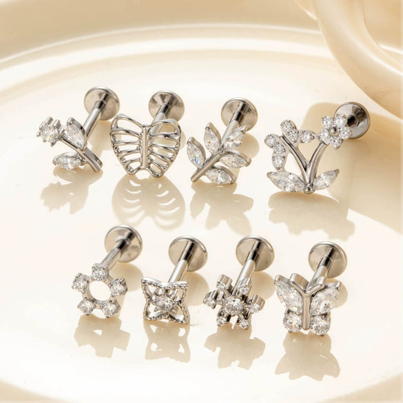 Wholesale Puncture Jewelry Titanium Alloy Heart Shape Electroplated For Women