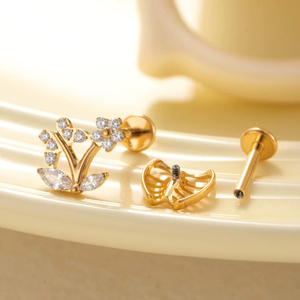Wholesale Puncture Jewelry Titanium Alloy Heart Shape Electroplated For Women