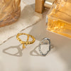 Wholesale Punk Bar Ring Irregular Geometric Lines Design Nonfading Hand Jewelry For Women Stainless Steel Electroplating