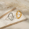 Wholesale Punk Bar Ring Irregular Geometric Lines Design Nonfading Hand Jewelry For Women Stainless Steel Electroplating