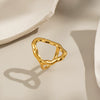 Wholesale Punk Bar Ring Irregular Geometric Lines Design Nonfading Hand Jewelry For Women Stainless Steel Electroplating