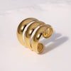 Wholesale Punk Exaggerated Wide Edition Open Finger Ring For Women Stainless Steel Geometric Electroplated