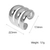 Wholesale Punk Exaggerated Wide Edition Open Finger Ring For Women Stainless Steel Geometric Electroplated