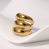 Wholesale Punk Exaggerated Wide Edition Open Finger Ring For Women Stainless Steel Geometric Electroplated