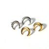 Wholesale Punk Geometric Curved Stainless Steel Earrings For Women With 14K Gold Plated Vacuum Real Gold Electroplating In Pvd Furnace High Sense Style