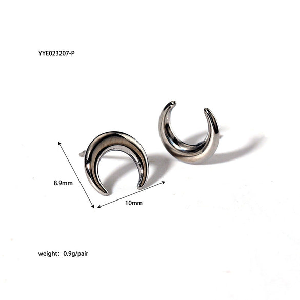 Wholesale Punk Geometric Curved Stainless Steel Earrings For Women With 14K Gold Plated Vacuum Real Gold Electroplating In Pvd Furnace High Sense Style