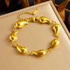 Wholesale Punk Geometric Stainless Steel Jewelry Bracelet With Oval Water Drop Design And Electroplating Treatment