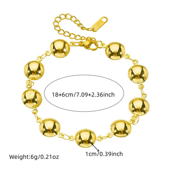 Wholesale Punk Geometric Stainless Steel Jewelry Bracelet With Oval Water Drop Design And Electroplating Treatment