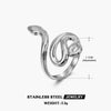 Wholesale Punk Hip Hop Style Stainless Steel Snake Zodiac Ring With Electroplating