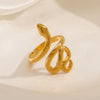Wholesale Punk Hip Hop Style Stainless Steel Snake Zodiac Ring With Electroplating